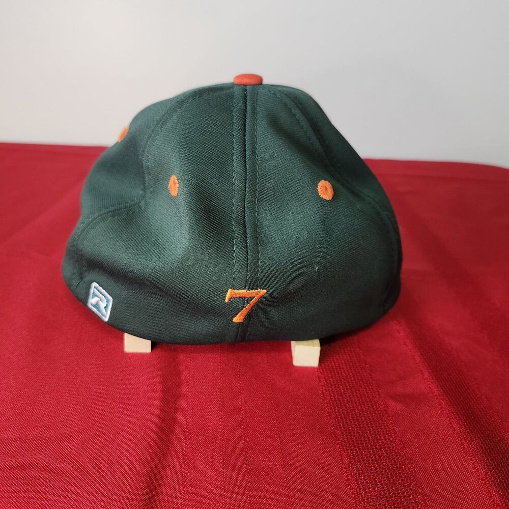 Vintage Miami Hurricanes Old English M Flexfit Hat Green Orange PTS 20 XS SM Cap - Picture 2 of 9